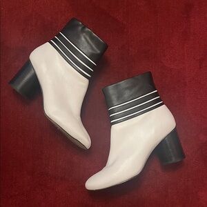 Stylish Black and White Ankle Boots